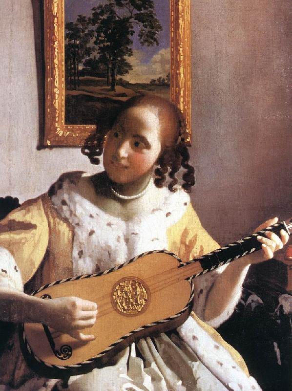 VERMEER VAN DELFT, Jan The Guitar Player (detail) awr oil painting image